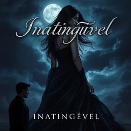 A captivating and mysterious book cover for a dark romance novel titled 'Inatingível'