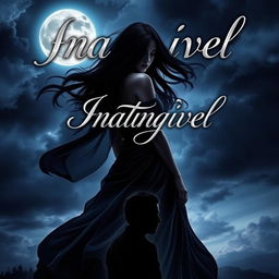A captivating and mysterious book cover for a dark romance novel titled 'Inatingível'