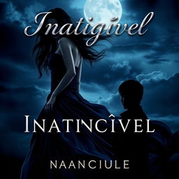 A captivating and mysterious book cover for a dark romance novel titled 'Inatingível'
