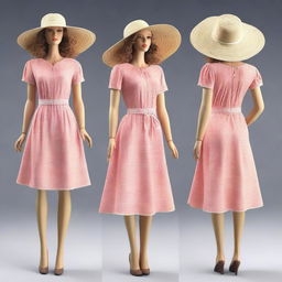 This image showcases a mannequin elegantly dressed in summer clothing