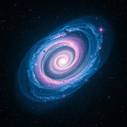 A breathtaking view of a galaxy, showcasing colorful spiral arms filled with vibrant stars and nebulae