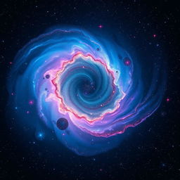 A breathtaking view of a galaxy, showcasing colorful spiral arms filled with vibrant stars and nebulae