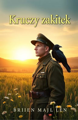 A book cover for 'Kruczy zakątek', depicting a theme of war and friendship