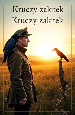 A book cover for 'Kruczy zakątek', depicting a theme of war and friendship