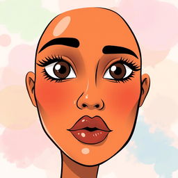 A stylized abstract representation of a face, featuring large expressive eyes, full lips, and an artistic interpretation of a nose added to complete the facial structure