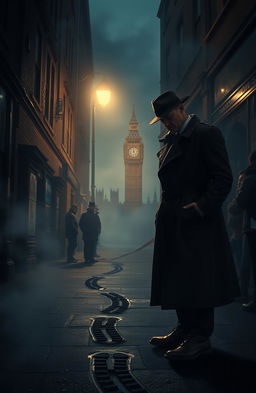 A captivating scene from a detective novel titled 'Alea Iacta Est'