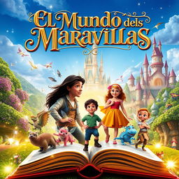 A movie poster featuring a whimsical fairy tale scene depicting magical creatures and enchanted landscapes