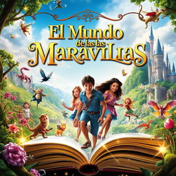 A movie poster featuring a whimsical fairy tale scene depicting magical creatures and enchanted landscapes