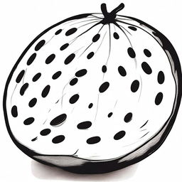 A black and white sharpie drawing, featuring a watermelon