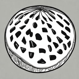 A striking black and white sharpie drawing that displays a watermelon