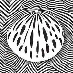 A striking black and white sharpie drawing that displays a watermelon