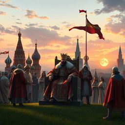 A dramatic and illustrative scene depicting the powerful Russian Empire in the 16th century