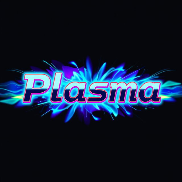 A vibrant and dynamic t-shirt design featuring the name 'Plasma' in bold, artistic typography