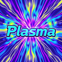 A vibrant and dynamic t-shirt design featuring the name 'Plasma' in bold, artistic typography