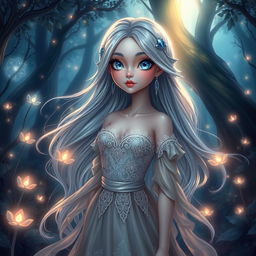 A vivid and artistic portrayal of a character named Iliya, with a captivating and ethereal appearance