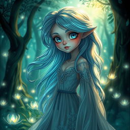 A vivid and artistic portrayal of a character named Iliya, with a captivating and ethereal appearance