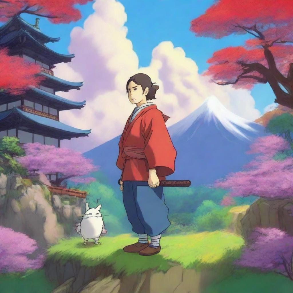 Create a vibrant, high-quality digital art image in the style of Studio Ghibli