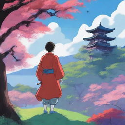 Generate a high-quality digital art image in the style of Studio Ghibli's 'Spirited Away'