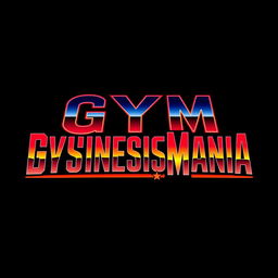 A striking and bold representation of a retro wrestling logo featuring the text "GYMBUSINESSMANIA" in an iconic font inspired by the classic WWF WrestleMania logo