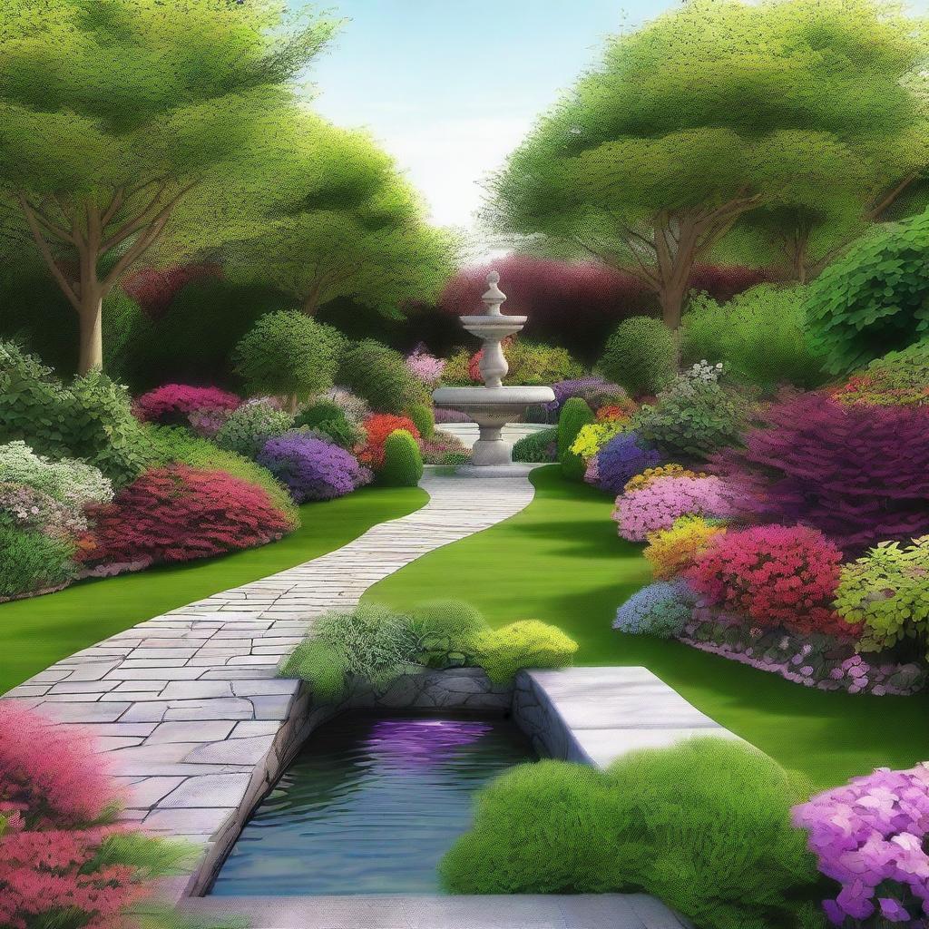 This is a digital art image showcasing the concept of landscape design