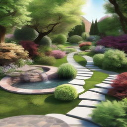 This is a digital art image showcasing the concept of landscape design