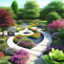 This is a digital art image showcasing the concept of landscape design