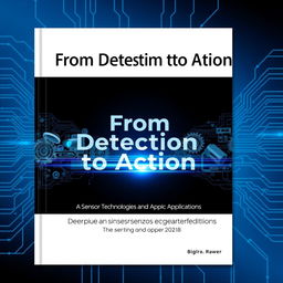 A captivating book cover for a technical book titled 'From Detection to Action: A Deep Dive into Sensor Technologies and Their Applications'