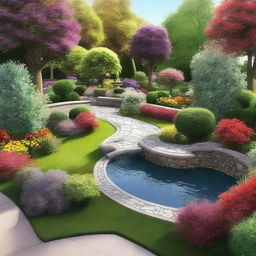 This is a digital art image showcasing the concept of landscape design