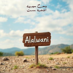 An artistic design that expresses a traditional character, featuring a natural landscape background with an open sky, a ground covered with a bit of grass and some rocks