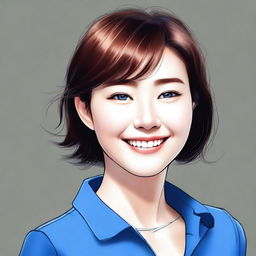 A digital art portrait of Erika Itsumi, rendered in high quality