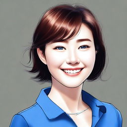 A digital art portrait of Erika Itsumi, rendered in high quality