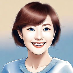 A digital art portrait of Erika Itsumi, rendered in high quality