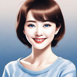 A digital art portrait of Erika Itsumi, rendered in high quality