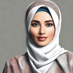 A high-quality digital art image featuring a Muslim woman