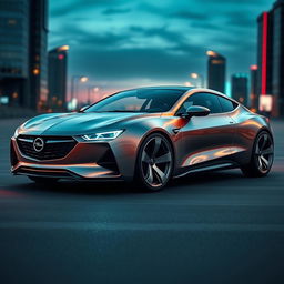 A sleek and innovative futuristic design for the Opel Tigra (1st generation), showcasing a modern, aerodynamic shape
