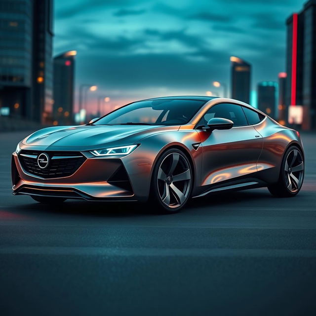 A sleek and innovative futuristic design for the Opel Tigra (1st generation), showcasing a modern, aerodynamic shape