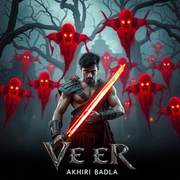 A dramatic scene from the action-packed supernatural thriller 'Veer: Akhiri Badla