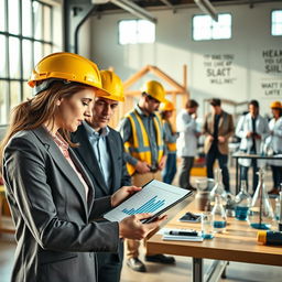 A visual representation of hard work, showcasing a diverse group of professionals in various industries