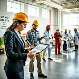 A visual representation of hard work, showcasing a diverse group of professionals in various industries