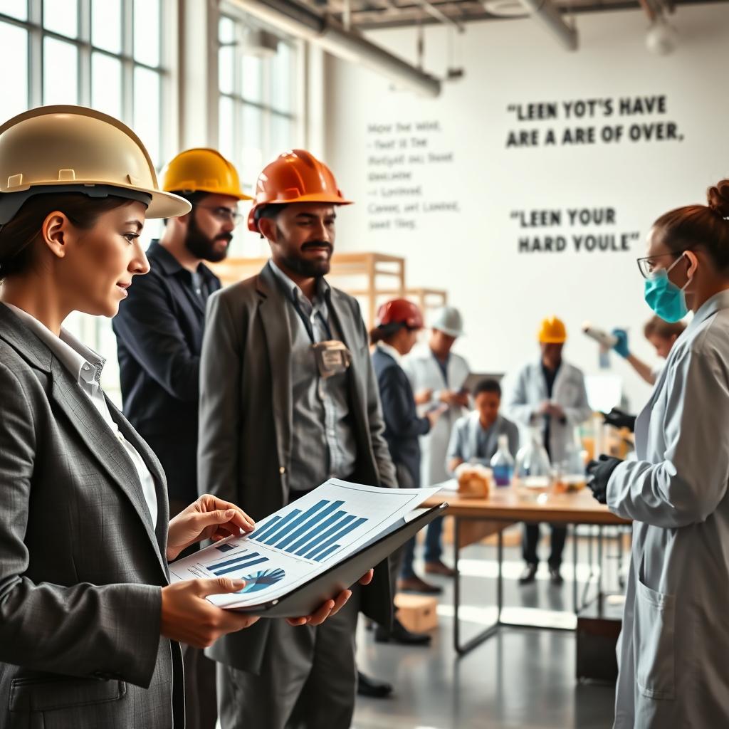 A visual representation of hard work, showcasing a diverse group of professionals in various industries