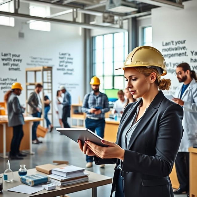 A visual representation of hard work, showcasing a diverse group of professionals in various industries