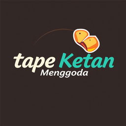 A modern and stylish logo design for 'Tape Ketan Menggoda', featuring vibrant colors and sleek typography
