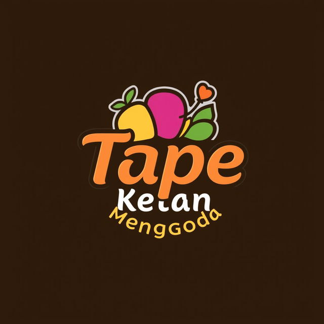 A modern and stylish logo design for 'Tape Ketan Menggoda', featuring vibrant colors and sleek typography