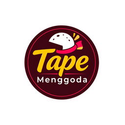 A modern and stylish logo design for 'Tape Ketan Menggoda', featuring vibrant colors and sleek typography