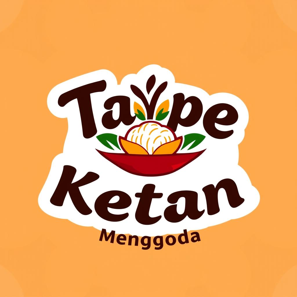 A visually striking logo design for a brand named 'Tape Ketan Menggoda'