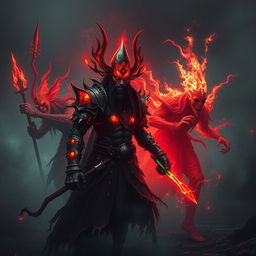 A chilling scene featuring the vengeful spirits known as Ravan and red Ghosts, who were once part of Ravan's formidable army