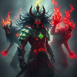 A chilling scene featuring the vengeful spirits known as Ravan and red Ghosts, who were once part of Ravan's formidable army