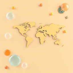 A vibrant and modern poster featuring decorative elements including subtle icons of a globe, a compass, and lines of latitude and longitude scattered throughout the design