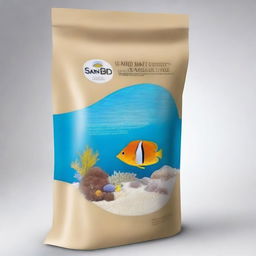 A high-definition illustration depicts a custom-designed plastic bag labeled 'SIO-SAND'