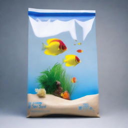 A high-definition illustration presents 'SIO-SAND', a custom-designed plastic bag with sturdy handles for easy pickup